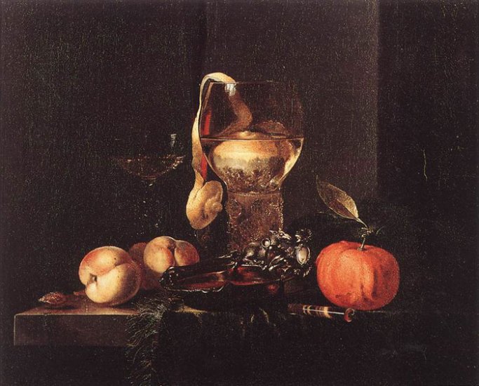 Still-Life With Silver Bowl, Glasses, And Fruit, 1658 - Click Image to Close