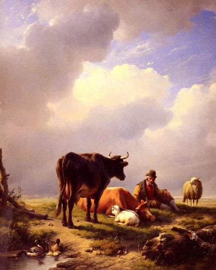 A Farmer At Rest With His Stock, 1844 - Click Image to Close