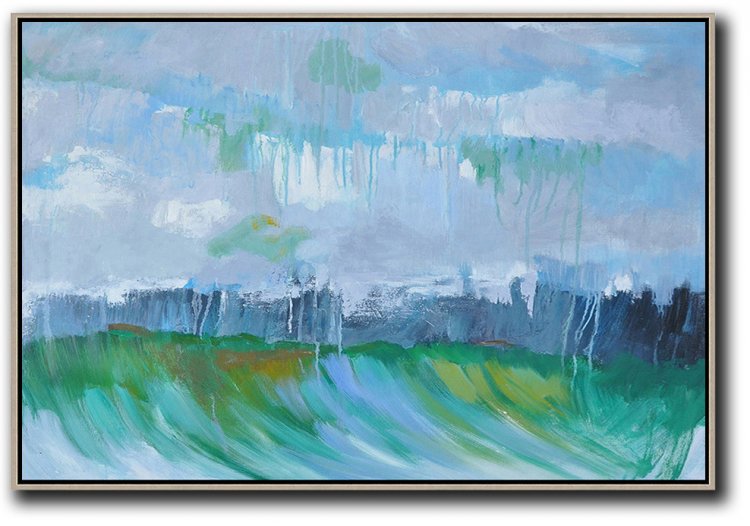 Horizontal Abstract Landscape Painting #ABH0A57 - Click Image to Close