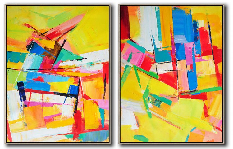 Set Of 2 Contemporary Art #SOTAC0A28 - Click Image to Close