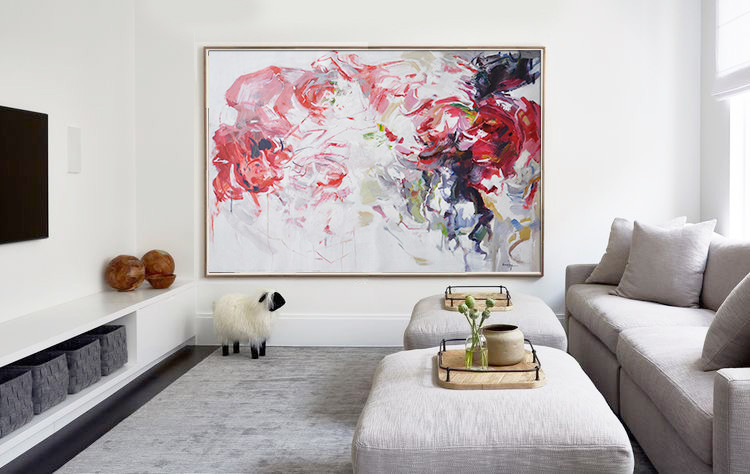 Horizontal Abstract Flower Painting #ABH0A38