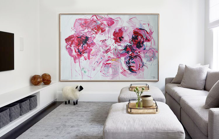 Horizontal Abstract Flower Painting #ABH0A39