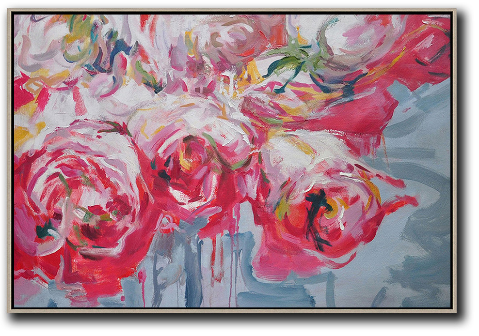 Horizontal Abstract Flower Painting #ABH0A44