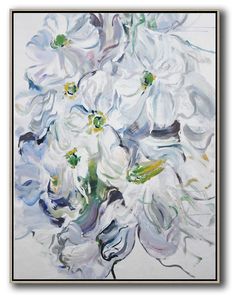 Vertical Abstract Flower Oil Painting #ABV0A20