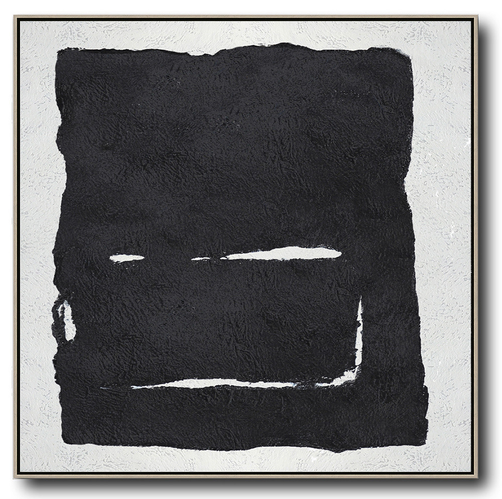 Square Minimal Black And White Painting #ADMPS0A104