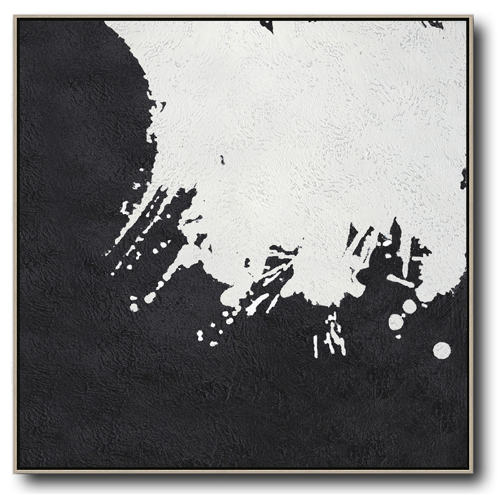 Square Minimal Black And White Painting #ADMPS0A123