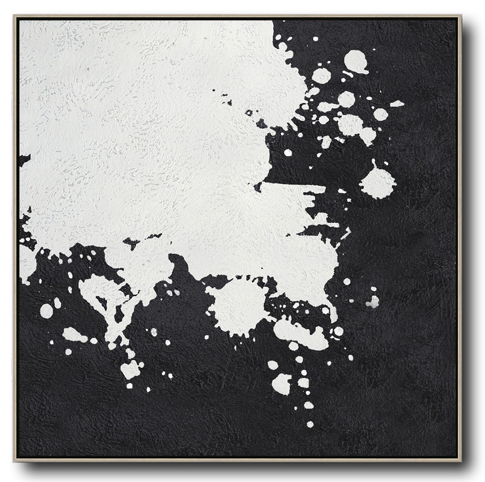 Square Minimal Black And White Painting #ADMPS0A124