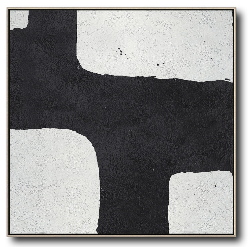 Square Minimal Black And White Painting #ADMPS0A146