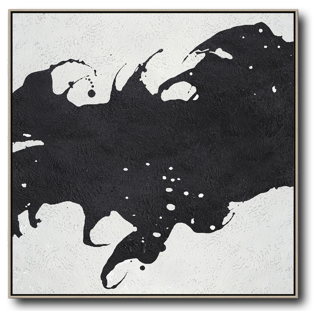 Square Minimal Black And White Painting #ADMPS0A164