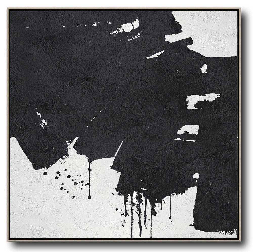 Square Minimal Black And White Painting #ADMPS0A167