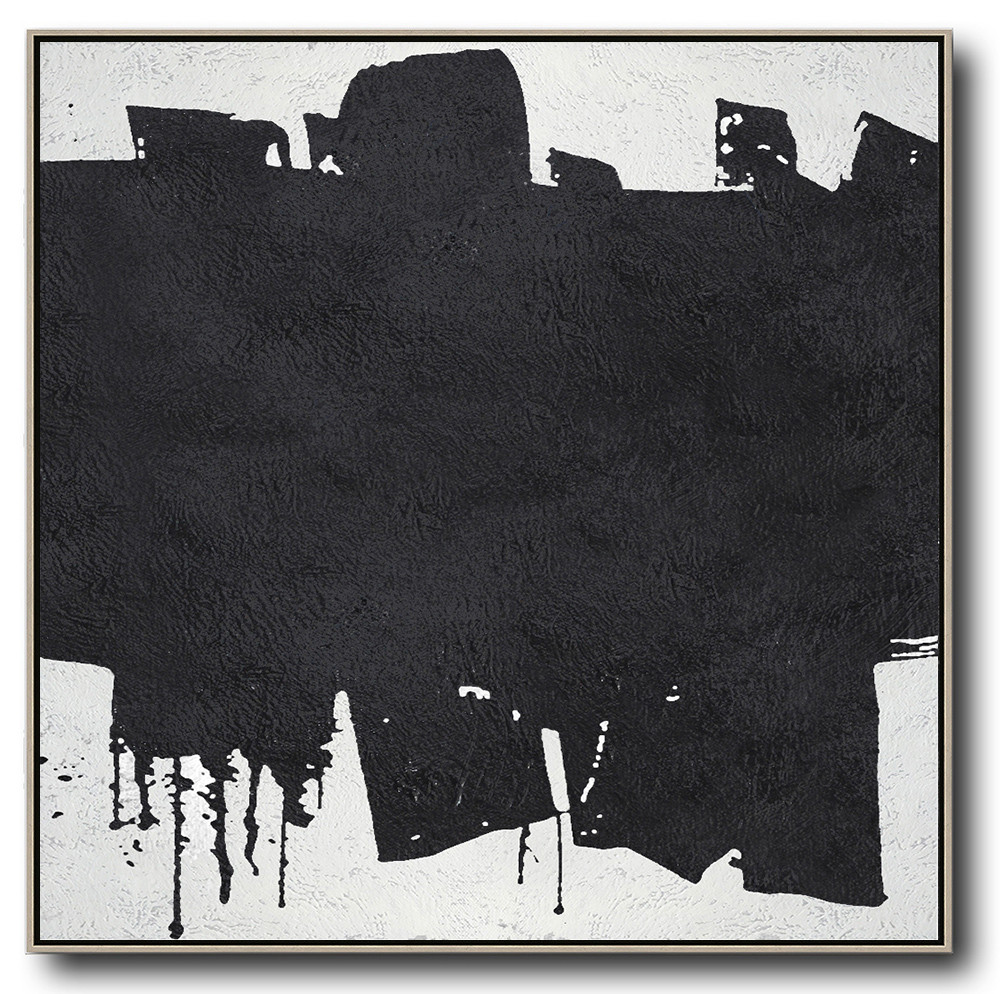 Square Minimal Black And White Painting #ADMPS0A169