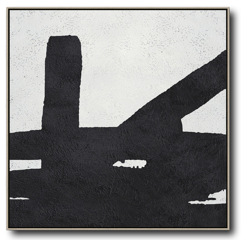 Square Minimal Black And White Painting #ADMPS0A182