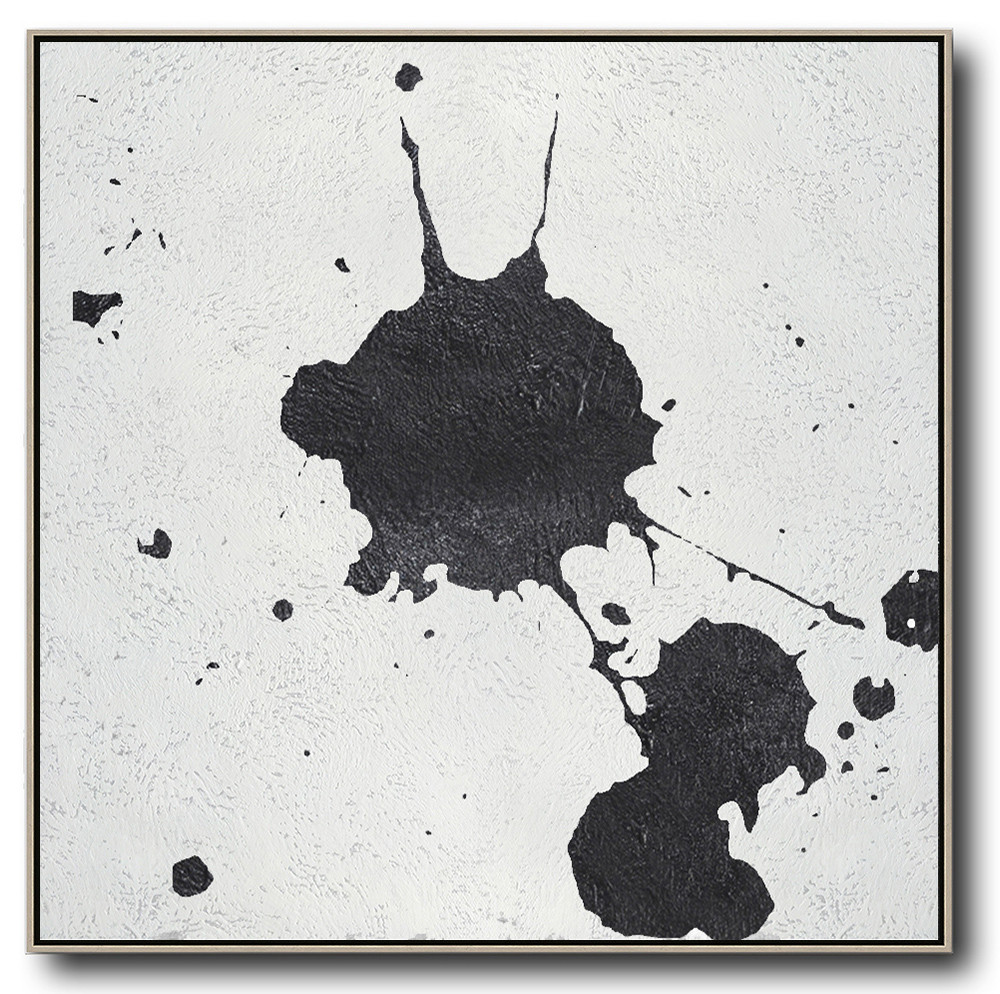 Square Minimal Black And White Painting #ADMPS0A186