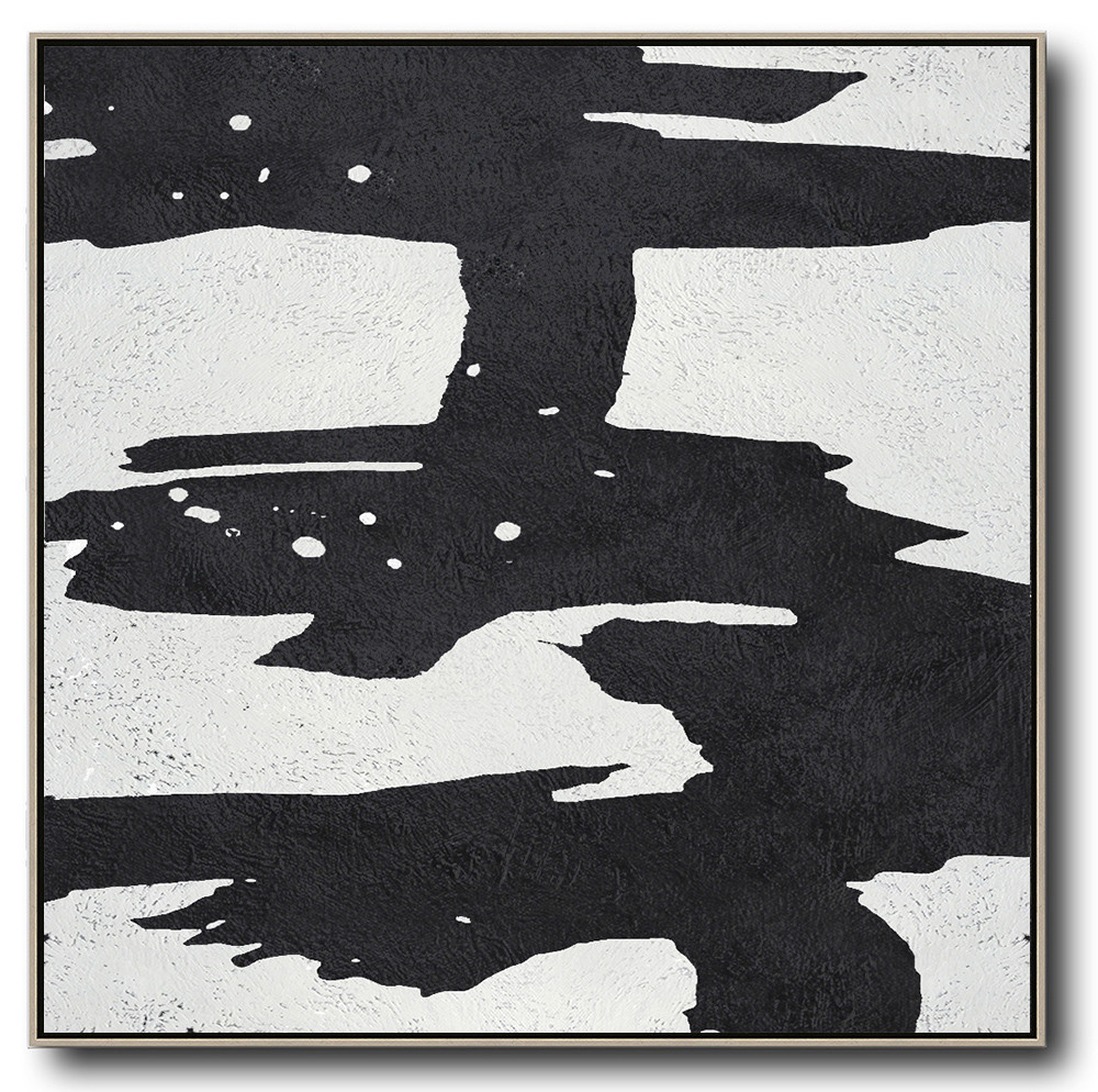 Square Minimal Black And White Painting #ADMPS0A197