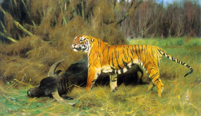 A Tiger With Its Prey , 1908