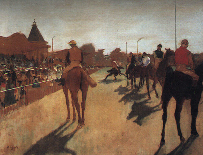 Racehorses In Front Of The Grandstand, 1866-1868