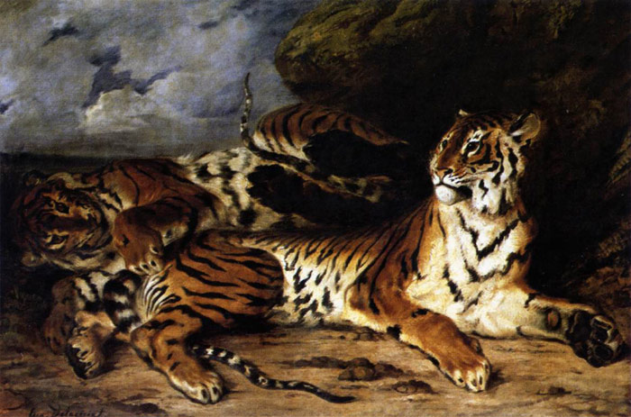 A Young Tiger Playing With Its Mother, 1830