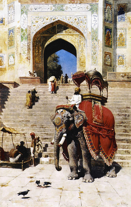 Royal Elephant At The Gateway To The Jami Masjid, Mathura,.1895