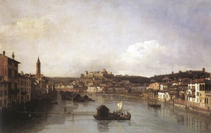 View Of Verona And The River Adige From The Ponte Nuovo, 1747-1748