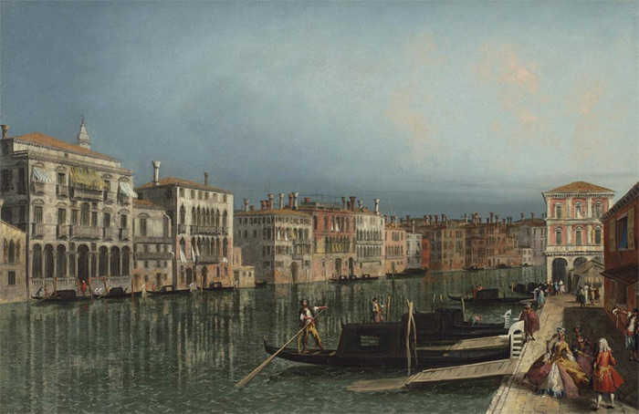 Venice, A View Of The Grand Canal Looking Towards The Pescheria