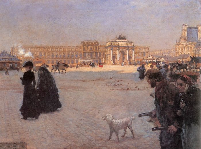 The Place De Carrousel And The Ruins Of The Tuileries Palace In 1882