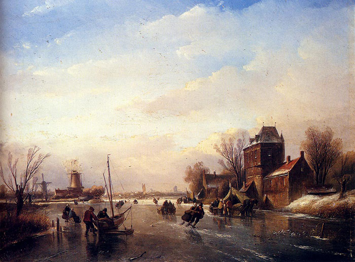 Skaters On A Frozen River