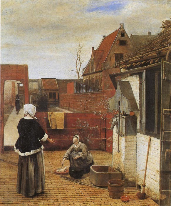 A Woman And Her Maid In The Courtyard, 1660