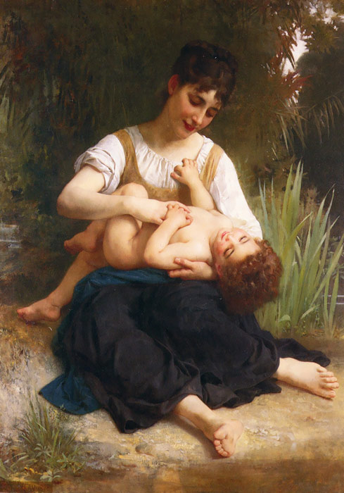 The Joys Of Motherhood (Girl Tickling A Child), 1878