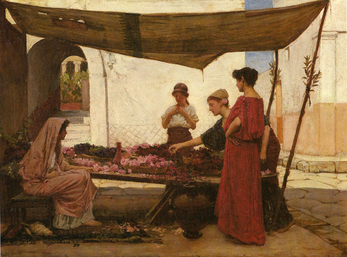 A Grecian Flower Market, 1880