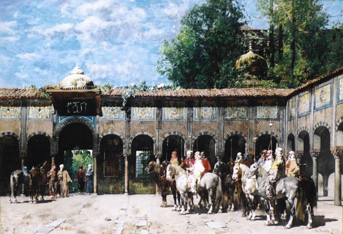 Cavalieri Circassi Che Aspettano Il Loro Capo [Circassian Knights Waiting For Their Leader]