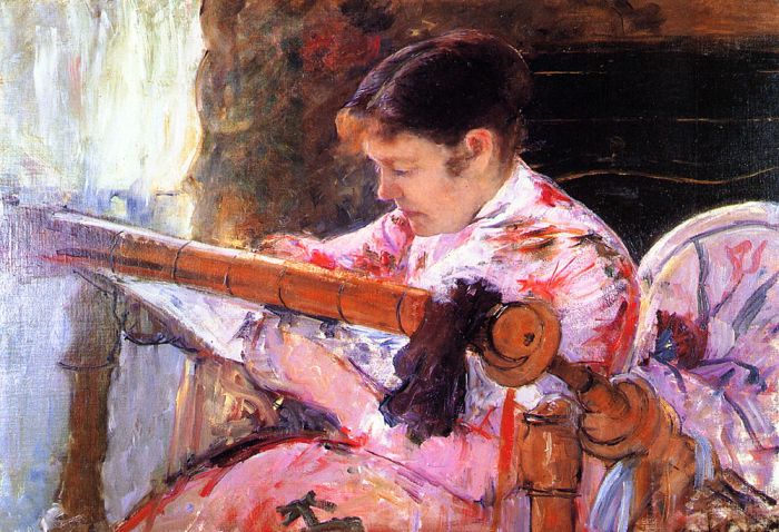 Cassatt Oil Paintings - Lydia At The Tapestry Loom