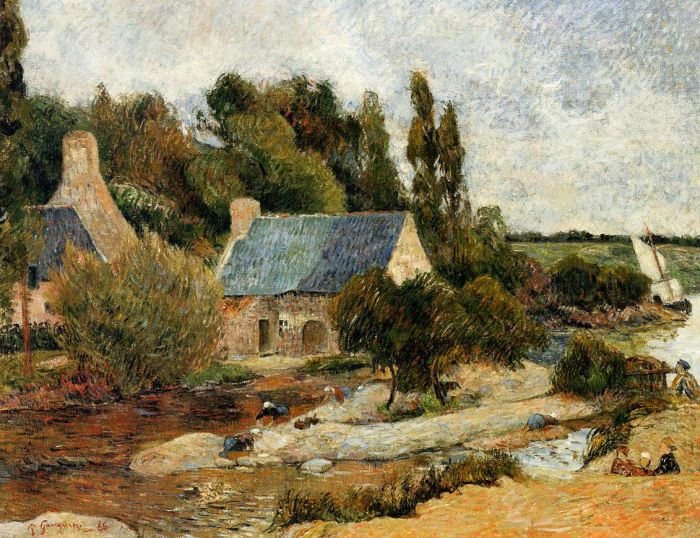 Gauguin - Washerwoman At Simonou Mill Pont Aven