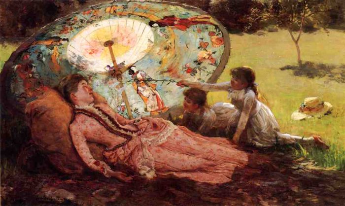 Hamilton Oil Paintings - Lady With A Parasol