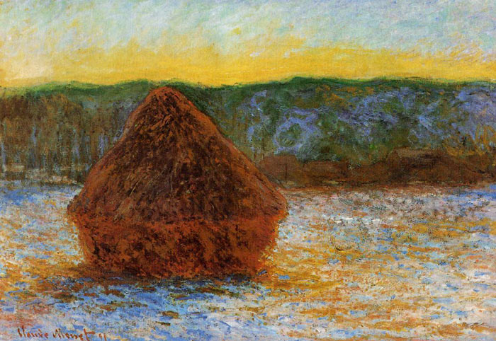 Grainstack, Thaw, Sunset , 1890 - Click Image to Close