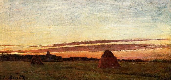 Grainstacks At Chailly At Sunrise , 1865