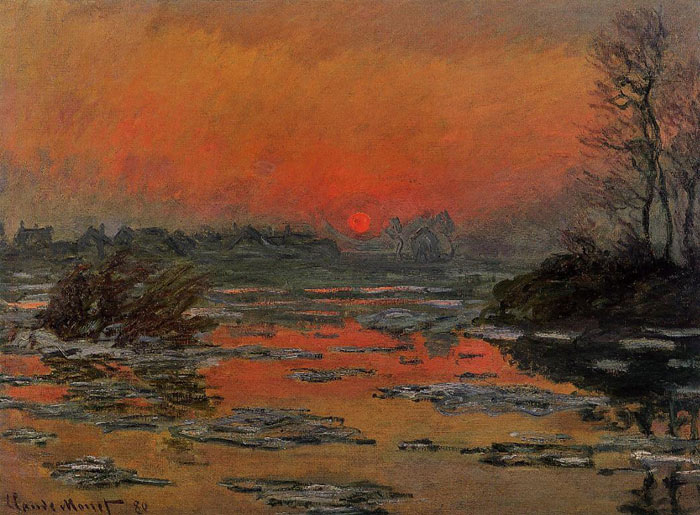 Sunset On The Seine In Winter , 1880