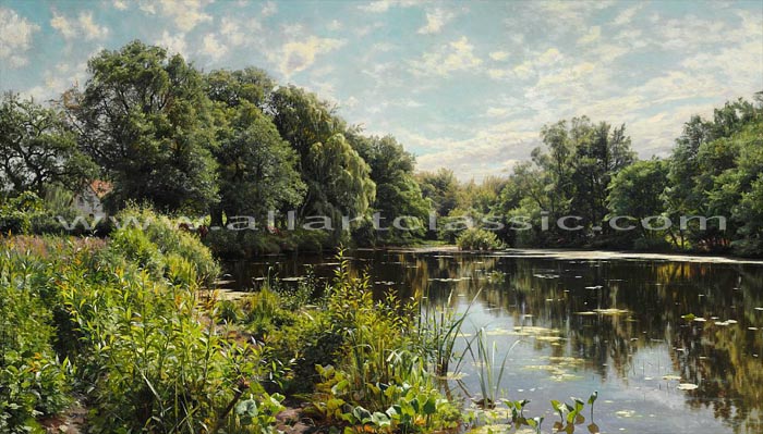 Zealand Landscape With A Lake Surrounded By Trees And Grazing Cows, 1906