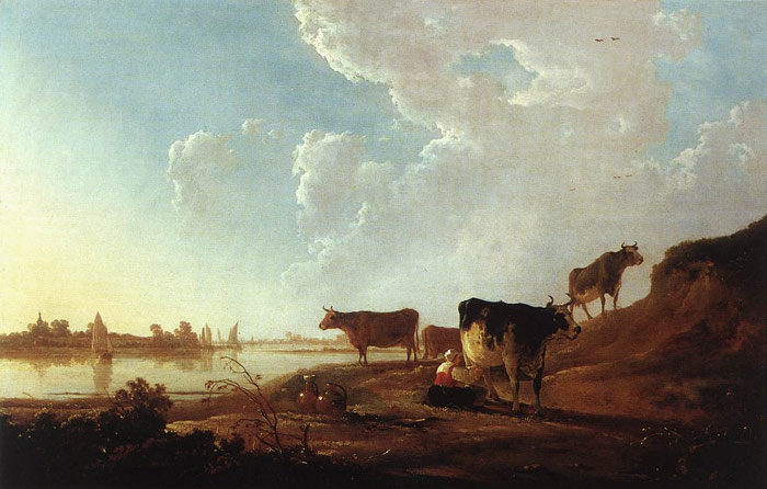 River Scene With Milking Woman, 1646