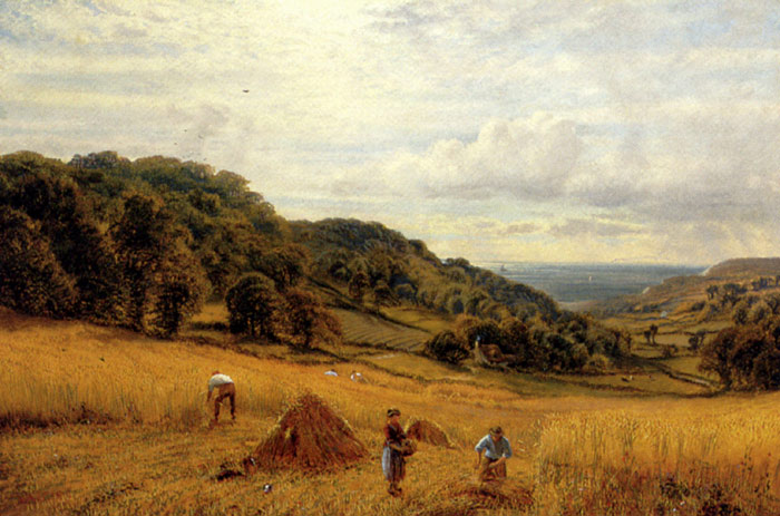 Harvesting At Luccombe, Isle Of Wight, 1870