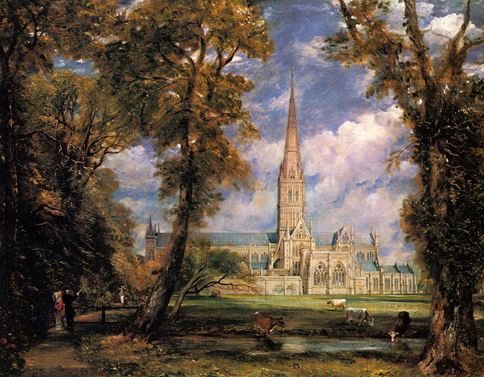 Salisbury Cathedral From The Bishops' Grounds, 1823