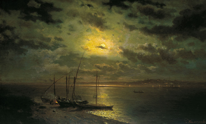 Moonlight By A River, 1870