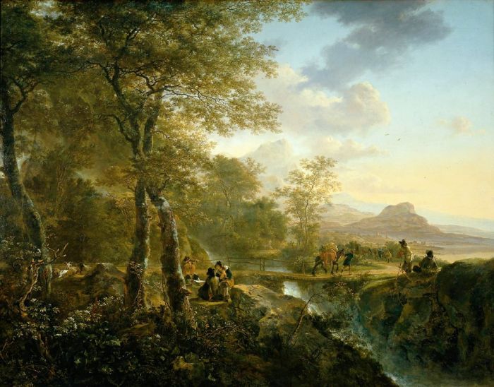 Italian Landscape With Artist, 1650