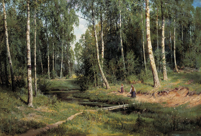 River In A Birch Forest. 1883