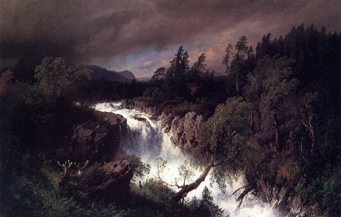 Mountain Landscape And Waterfall, 1879