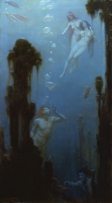 Curran Oil Paintings - A Deep Sea Fantasy