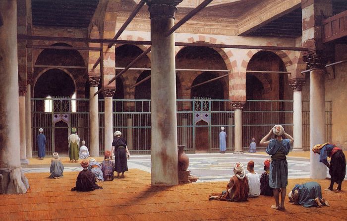 Gerome Oil Paintings - Interior Of A Mosque