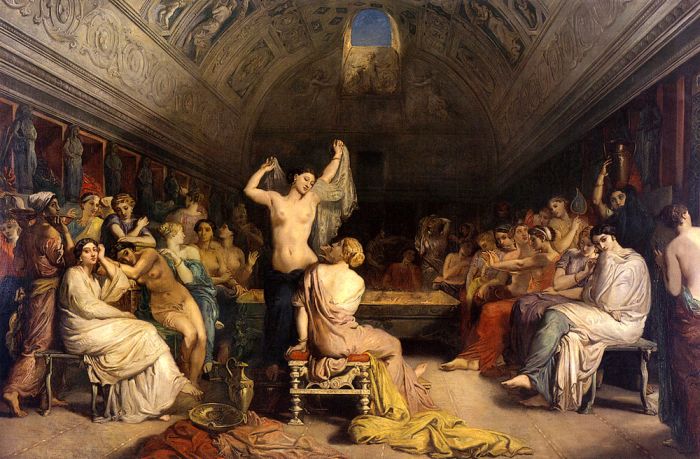 Chasseriau Oil Paintings - The Tepidarium