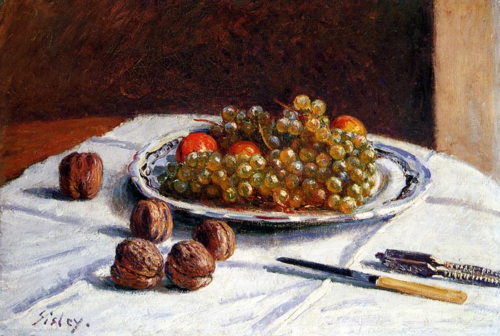 Grapes And Walnuts On A Table, 1876