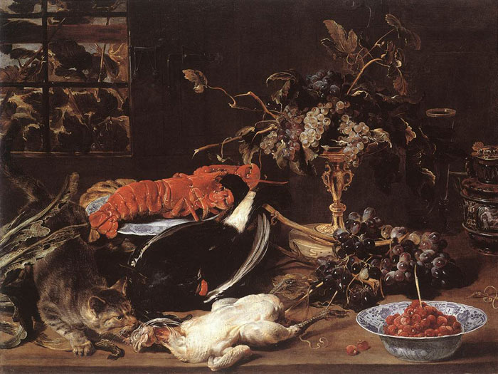 Still-life With Crab And Fruit - Click Image to Close