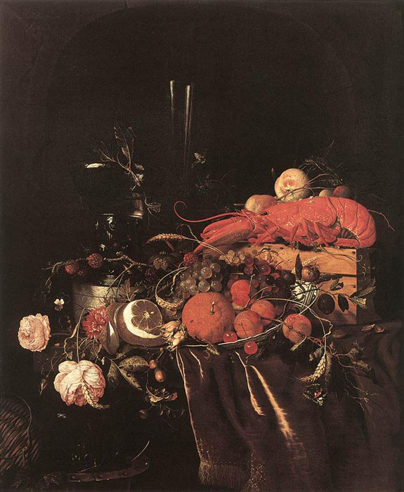 Still-Life With Fruit, Flowers, Glasses And Lobster, 1660